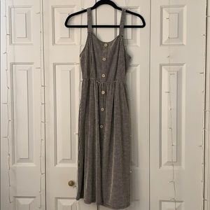 Black and white striped dress